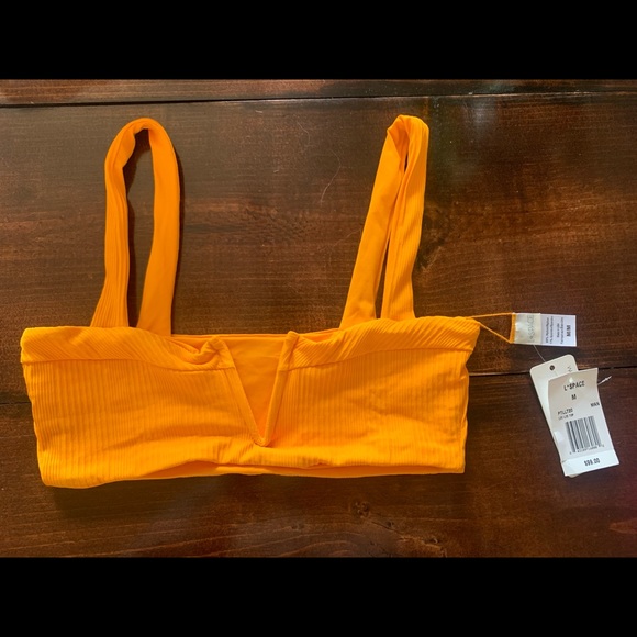 NEW L*Space Lee Lee Bikini Top in Mango M - Picture 1 of 2